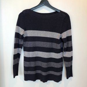 Blue and Grey Knit Sweater